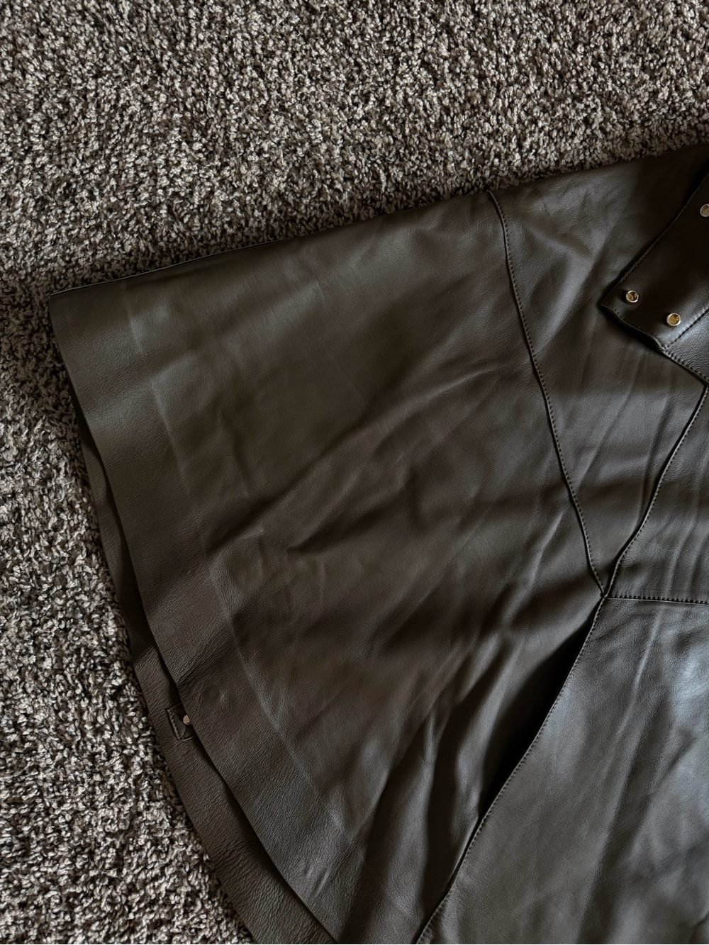Lafayette 148 Leather Cape Poncho Pullover Brown One Size - Picture 12 of 12